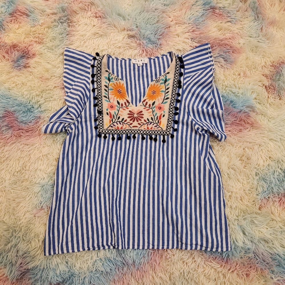THML Sleeveless Embroidered Blouse